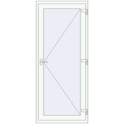 Einfach und Doppelglasschwingtüren 900x2100 mm INTERIOR door (Z74/60) opens  inside RAL 9016 Traffic white beidseitig