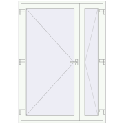 Einfach und Doppelglasschwingtüren 1500x2100 mm INTERIOR door (Т94/60) opens to the outside RAL 9016 Traffic white beidseitig