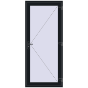 Einfach und Doppelglasschwingtüren 1000x2300 mm INTERIOR door (Т94/60) opens to the outside BLACK_COOL_110L-2 beidseitig