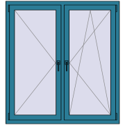 REHAU SYNEGO MD 80 1300x1400 mm BRILLIANT_BLUE beidseitig