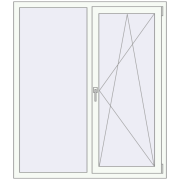 Kipp und Drehfenster 1300x1500 mm REHAU EURO70 RAL 9016 Traffic white beidseitig