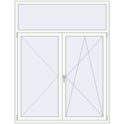 Kipp und Drehfenster 1550x2000 mm REHAU EURO70 RAL 9016 Traffic white beidseitig