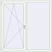 Kipp und Drehfenster 1600x1600 mm REHAU  BRILLANT RAL 9016 Traffic white beidseitig