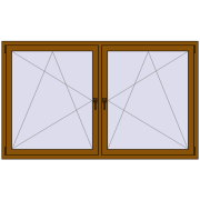 REHAU OPTIMUM EURO-DESIGN 70 2000x1200 mm GOLDEN OAK beidseitig