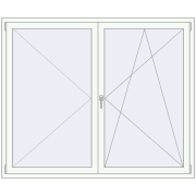 REHAU SYNEGO MD 80 1800x1500 mm RAL 9016 Traffic white beidseitig