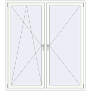 Kipp und Drehfenster 1600x1800 mm REHAU  BRILLANT RAL 9016 Traffic white beidseitig