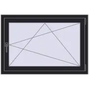REHAU  BRILLANT 1100x750 mm BLACK_ULTI-MATT beidseitig