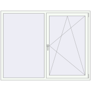 Kipp und Drehfenster 1800x1400 mm REHAU EURO70 RAL 9016 Traffic white beidseitig