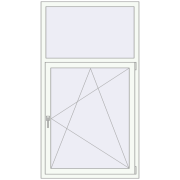 Kipp und Drehfenster 1000x1800 mm REHAU EURO70 RAL 9016 Traffic white beidseitig