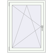 Kipp und Drehfenster 800x1200 mm REHAU  BRILLANT RAL 9016 Traffic white beidseitig