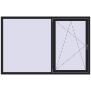 REHAU ENERGY-SAVING SYNEGO MD 2000x1300 mm BLACK_ULTI-MATT beidseitig REHAU ENERGY-SAVING SYNEGO MD 2000x1300 mm BLACK_ULTI-MATT beidseitig