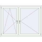 Kipp und Drehfenster 1600x1200 mm REHAU  BRILLANT RAL 9016 Traffic white beidseitig