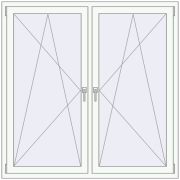 Kipp und Drehfenster 1500x1500 mm REHAU EURO70 RAL 9016 Traffic white beidseitig