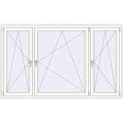 Kipp und Drehfenster 2150x1300 mm REHAU EURO70 RAL 9016 Traffic white beidseitig