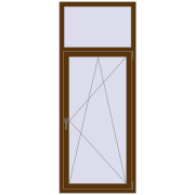 Kipp und Drehfenster 800x2000 mm REHAU  BRILLANT WALNUT beidseitig