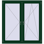 REHAU SYNEGO MD 80 1300x1400 mm MOSS_GREEN beidseitig