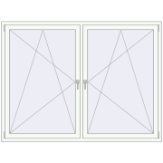 Kipp und Drehfenster 2000x1500 mm REHAU SYNEGO MD 80 RAL 9016 Traffic white beidseitig