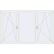 REHAU OPTIMUM EURO-DESIGN 70 2400x1500 mm RAL 9016 Traffic white beidseitig REHAU OPTIMUM EURO-DESIGN 70 2400x1500 mm RAL 9016 Traffic white beidseitig