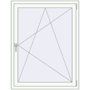 Kipp und Drehfenster 1030x1300 mm REHAU EURO70 RAL 9016 Traffic white beidseitig