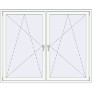 Kipp und Drehfenster 1750x1450 mm REHAU  BRILLANT RAL 9016 Traffic white beidseitig