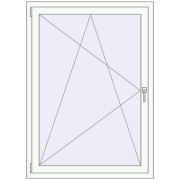 Kipp und Drehfenster 1000x1400 mm REHAU EURO70 RAL 9016 Traffic white beidseitig