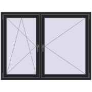 REHAU  BRILLANT 1600x1200 mm BLACK_ULTI-MATT beidseitig