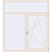 Kipp und Drehfenster 1800x2000 mm REHAU EURO70 CREAME_WHITE_50L-2 beidseitig