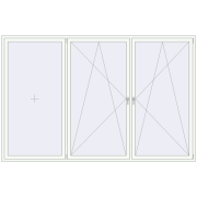 REHAU SYNEGO MD 80 3210x2090 mm RAL 9016 Traffic white beidseitig REHAU SYNEGO MD 80 3210x2090 mm RAL 9016 Traffic white beidseitig