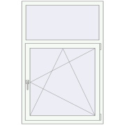 Kipp und Drehfenster 1000x1500 mm REHAU EURO70 RAL 9016 Traffic white beidseitig
