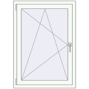 Kipp und Drehfenster 800x1100 mm REHAU EURO70 RAL 9016 Traffic white beidseitig