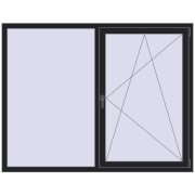 REHAU EURO70 1800x1400 mm BLACK_ULTI-MATT beidseitig