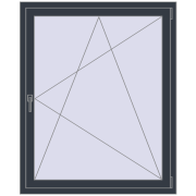 Kipp und Drehfenster 1100x1400 mm REHAU SYNEGO MD 80 ANTHRACITE_GREY_STRUKTURAL beidseitig