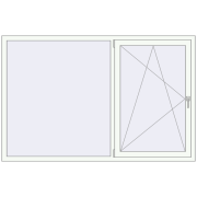 Kipp und Drehfenster 2000x1300 mm REHAU SYNEGO MD 80 RAL 9016 Traffic white beidseitig