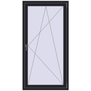 REHAU EURO70 880x1700 mm BLACK_ULTI-MATT beidseitig REHAU EURO70 880x1700 mm BLACK_ULTI-MATT beidseitig